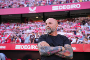 Jorge Sampaoli en el banquillo del Sevilla FC